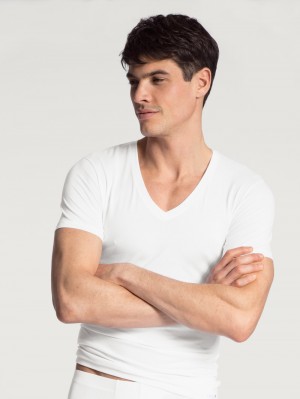 Sous Vêtement Calida Evolution V-shirt Homme Weiss | OT3792180