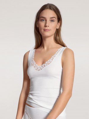 Sous Vêtement Calida Feminin Sense Tank Top Femme Weiss | XN0621537