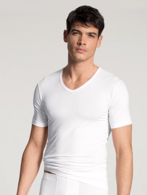 Sous Vêtement Calida Focus V-shirt Homme Weiss | AG8205164