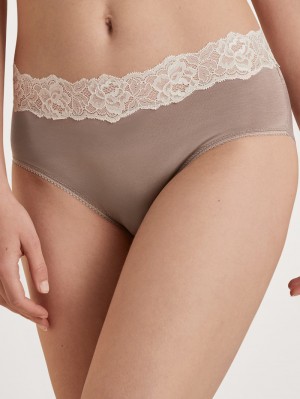 Sous Vêtement Calida Glamorous Lace Panty Femme Etherea Taupe | DB7163048