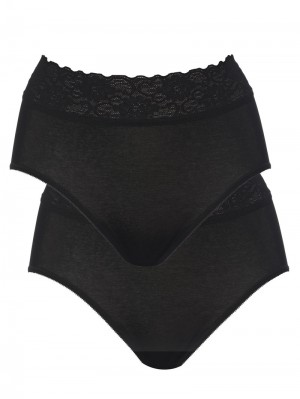 Sous Vêtement Calida Iconics Midi-brief, 2er-pack Femme Schwarz | BR7524069