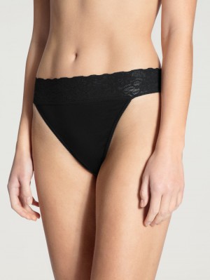 Sous Vêtement Calida Iconics Tanga Femme Schwarz | FR2913847