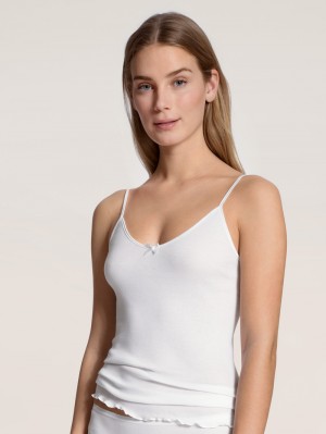 Sous Vêtement Calida Light Spaghetti Top Femme Weiss | BT9684503