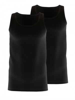 Sous Vêtement Calida Natural Benefit Athletic-shirt, Two-pack Homme Schwarz | JN4920731