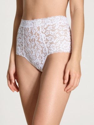 Sous Vêtement Calida Natural Comfort Lace Brief Femme Weiss | NR0472691