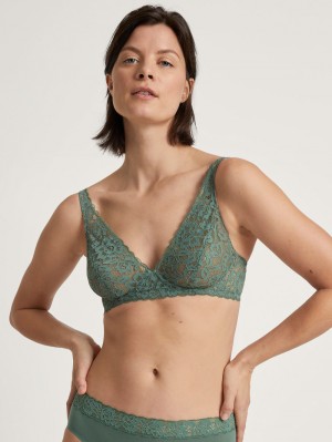 Sous Vêtement Calida Natural Comfort Lace Soft Non-wired Bra Femme Vert | RA0475926