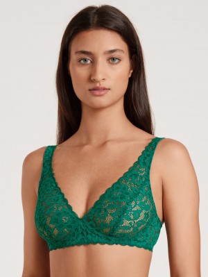Sous Vêtement Calida Natural Comfort Lace Soft Non-wired Bra Femme Vert | XK0962371