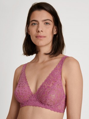 Sous Vêtement Calida Natural Comfort Lace Soft Non-wired Bra Femme Rouge | GO5973648