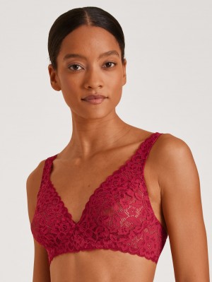 Sous Vêtement Calida Natural Comfort Lace Soft Non-wired Bra Femme Rouge | YZ6182943