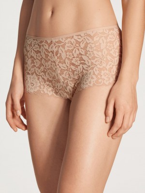 Sous Vêtement Calida Natural Comfort Lace Shorty Regular Cut Femme Rose | FT5312879