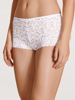Sous Vêtement Calida Natural Comfort Lace Shorty Regular Cut Femme Weiss | TB4708213