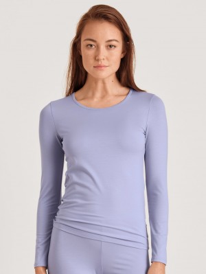 Sous Vêtement Calida Natural Comfort Shirt Long Sleeve Femme Lavande | UO1439502