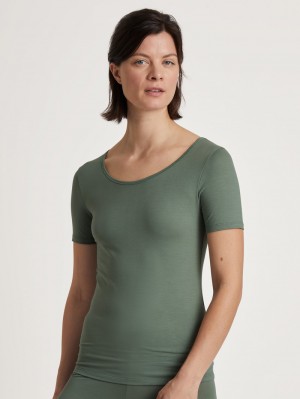 Sous Vêtement Calida Natural Comfort Shirt Shortsleeve Femme Vert | HX5419736