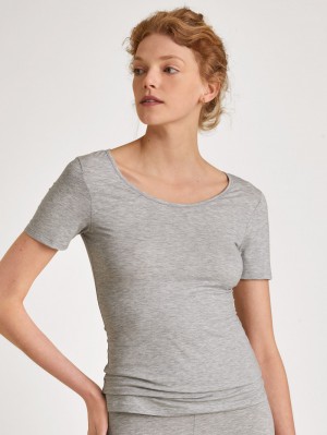 Sous Vêtement Calida Natural Comfort Shirt Shortsleeve Femme Grise | KV2479081