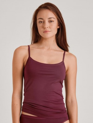 Sous Vêtement Calida Natural Comfort Spaghetti Top Femme Rouge | WI6104387