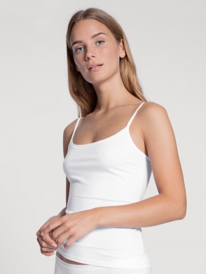 Sous Vêtement Calida Natural Comfort Spaghetti Top Femme Weiss | FJ0542316