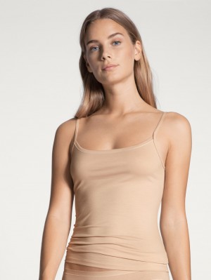 Sous Vêtement Calida Natural Comfort Spaghetti Top Femme Rose | SW8179450
