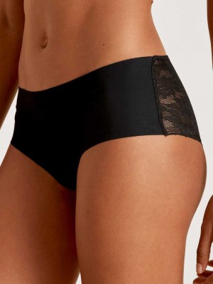 Sous Vêtement Calida Natural Skin Lace Panty, Cradle To Cradle Certified® Femme Noir | IB2617509
