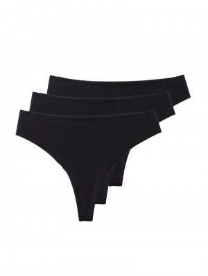 Sous Vêtement Calida Natural Skin String, 3-pack Femme Noir | YZ8174695