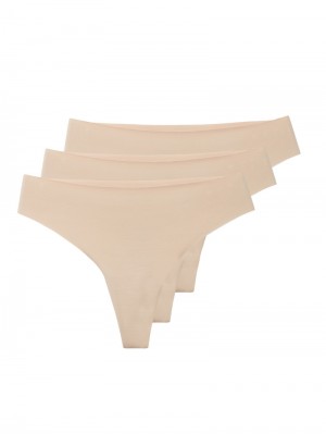 Sous Vêtement Calida Natural Skin String, 3-pack Femme Rose | AE1453260
