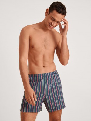 Sous Vêtement Calida Prints Boxer Shorts Homme Bleu | HJ4387052