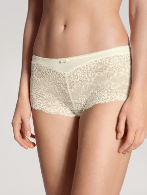 Sous Vêtement Calida Sensual Secrets Shorty Regular Cut Femme Alabaster Crème | SJ4872960