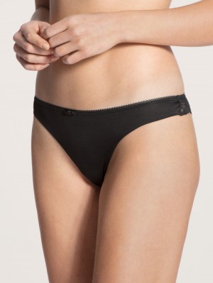 Sous Vêtement Calida Sensual Secrets String, Low Cut Femme Schwarz | NE8043671