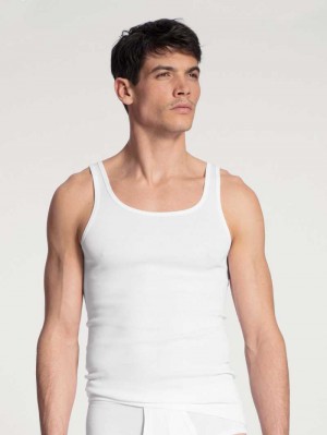 Sous Vêtement Calida Twisted Cotton Athletic Shirt Homme Weiss | IL0827641
