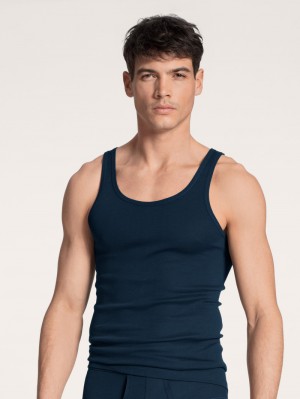 Sous Vêtement Calida Twisted Cotton Athletic Shirt Homme Admiral | KQ9215630