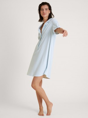 Summer Oufits Calida Amalfi Journey Nightdress, Length 95 Cm Femme Bleu | WJ3741986