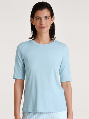 Summer Oufits Calida Amalfi Journey Shirt Short Sleeve Femme Bleu | CX3975286