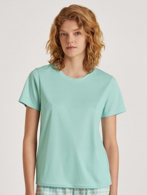 Summer Oufits Calida Favourites Balance Shirt Short Sleeve Femme Bleu | HM9172450