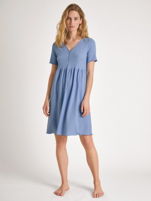 Summer Oufits Calida Favourites Harmony Sleepshirt, Length 95cm Femme Bleu | BX9602841