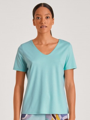 Summer Oufits Calida Favourites Lavender V-shirt Femme Pastel Turqoise | WA0654928