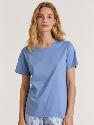 Summer Oufits Calida Favourites Serenity Shirt Short Sleeve Femme Bleu | MW5271890