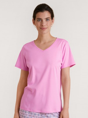Summer Oufits Calida Favourites Space Shirt Short Sleeve Femme Rose | NL0754163