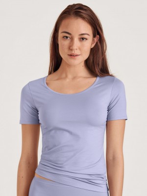 Summer Oufits Calida Natural Comfort Shirt Shortsleeve Femme Lavande | AN2384069