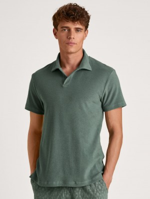 Summer Outfits Calida Rmx Lounge Holiday Poloshirt Homme Vert | CJ3628501