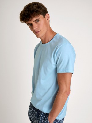Summer Outfits Calida Rmx Sleep Journey T-shirt Homme Bleu | PM5619842