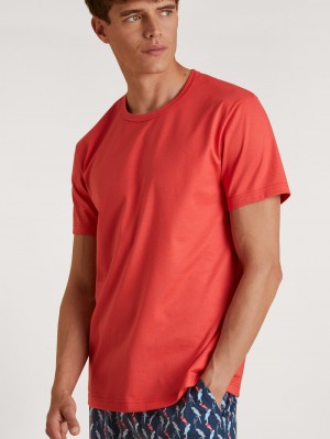Summer Outfits Calida Rmx Sleep Time Off T-shirt Homme Rouge | NJ0829147