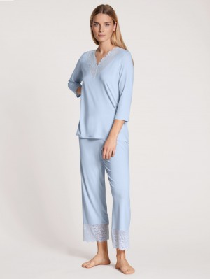 Vêtement De Nuit Calida Elegant Dreams 7/8 Pyjama Femme Bleu | DS5182649