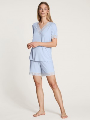 Vêtement De Nuit Calida Elegant Dreams Short Pyjama Femme Bleu | WA7843129