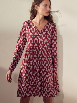 Vêtement De Nuit Calida Favourites Butterfly Nightdress, Length 95 Cm Femme Rouge | DB7691435
