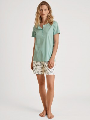 Vêtement De Nuit Calida Night Lovers Short Pyjama Femme Bleu | MP2167958