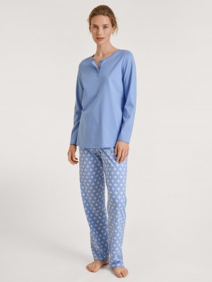 Vêtement De Nuit Calida Shell Nights Pyjama Femme Bleu | GY4219703