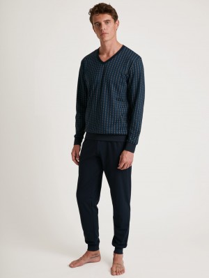 Vêtement De Nuit Calida Special Pyjama With Cuff Homme Bleu | EI9807634