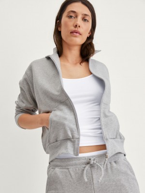 Yoga Calida Circular Lounge Jacket, Cradle To Cradle Certified® Femme Grise | UD9438276