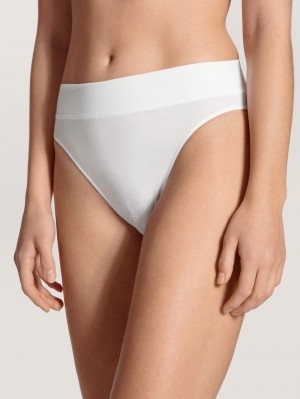 Yoga Calida Elastic Brief, High Waist Femme Weiss | DL6294083