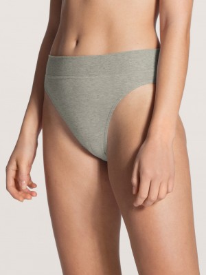 Yoga Calida Elastic Brief, High Waist Femme Stein Meliert | NW9504273
