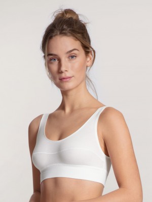 Yoga Calida Elastic Bustier Femme Weiss | BM3584290